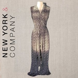 New York and Co Stretch Belted Jumpsuit